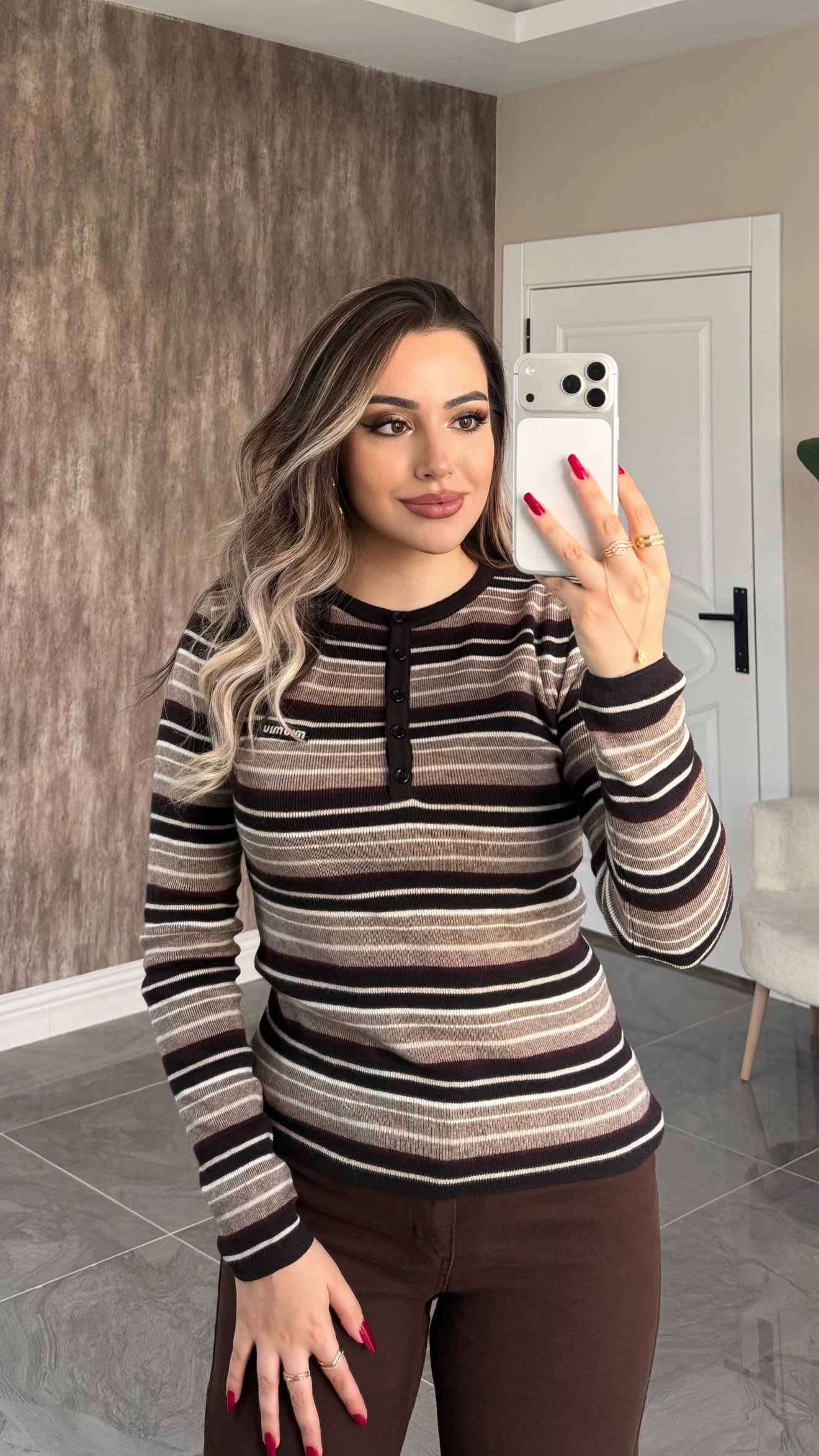 Miu Çizgili Triko