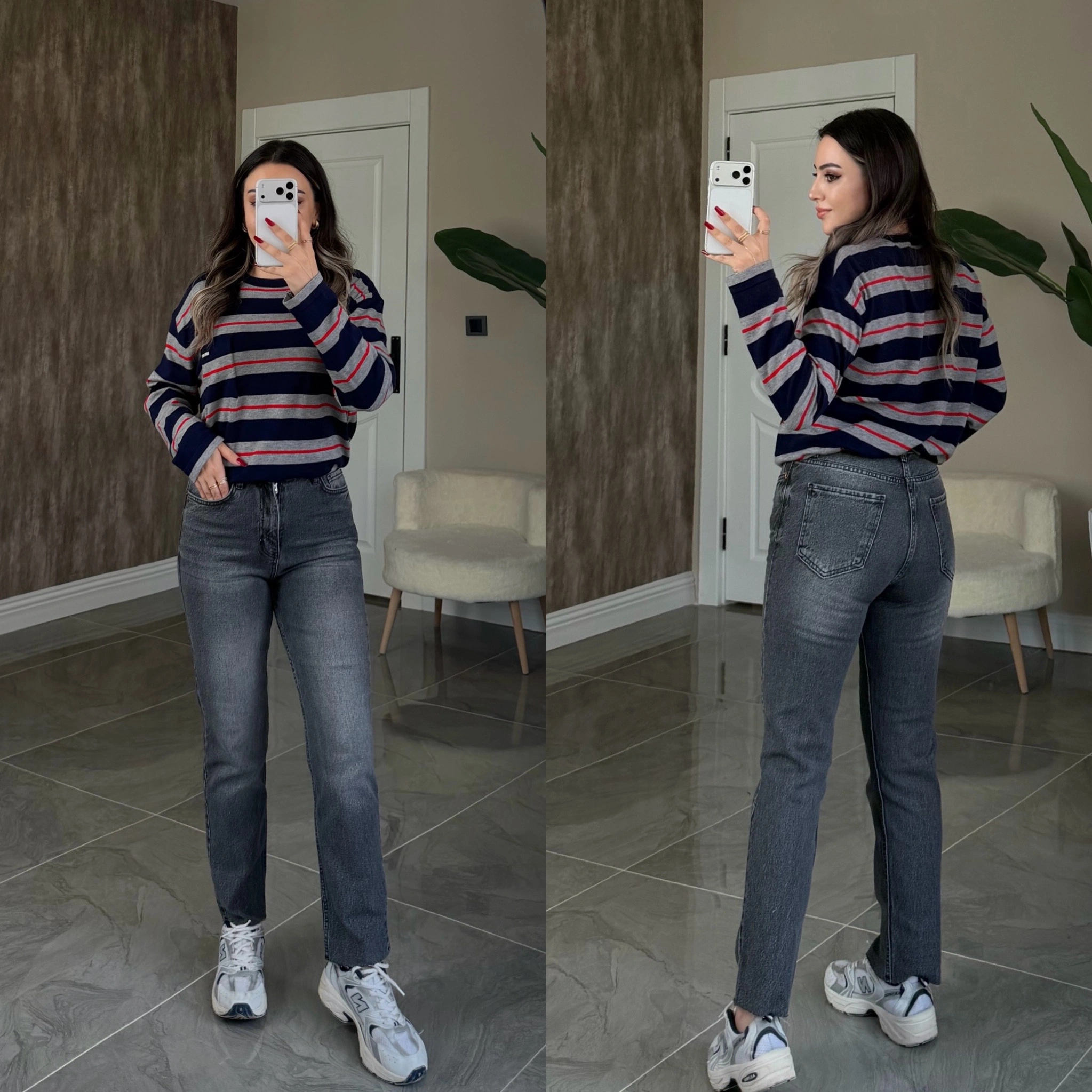 Gri Likralı ZR Boyfit Jean