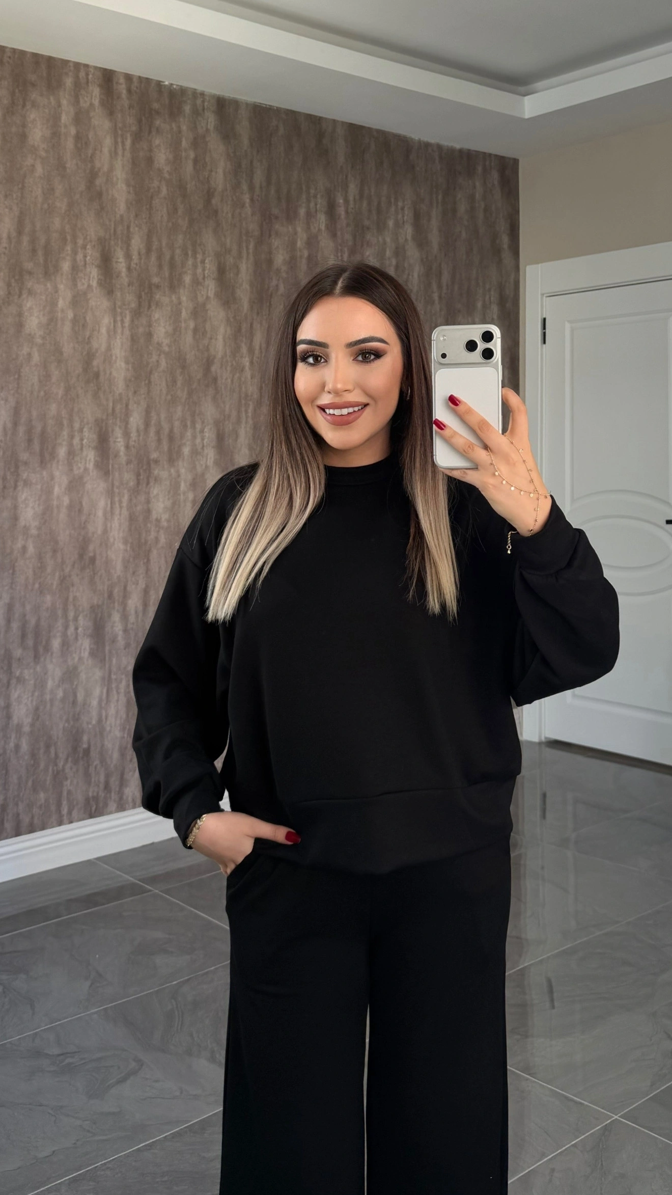 Modal Sweat Takım Siyah