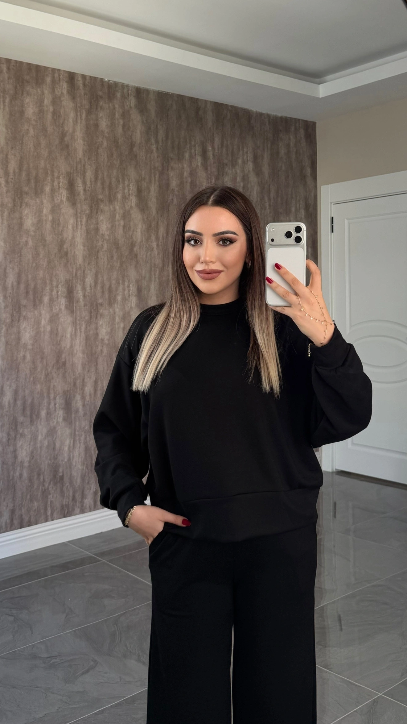 Modal Sweat Takım Siyah
