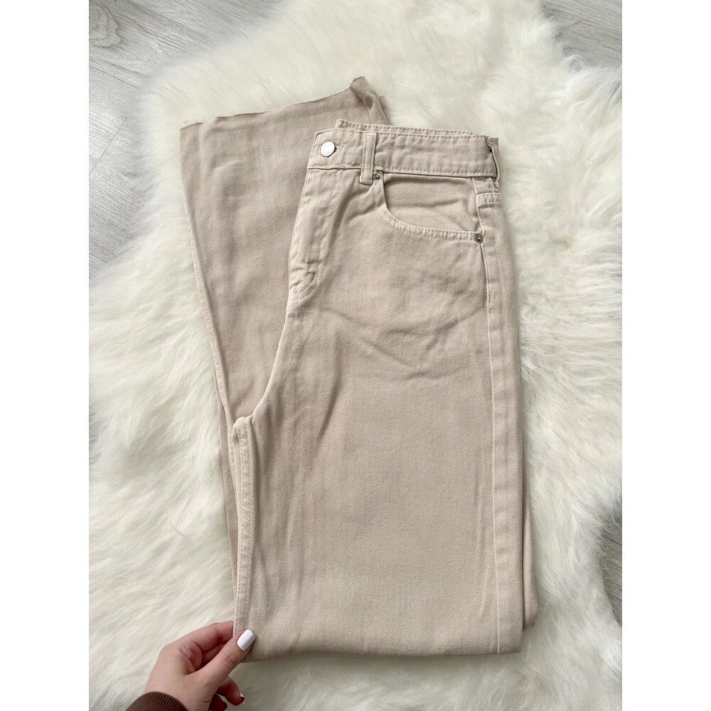 Bej Wide Leg Jean Zr