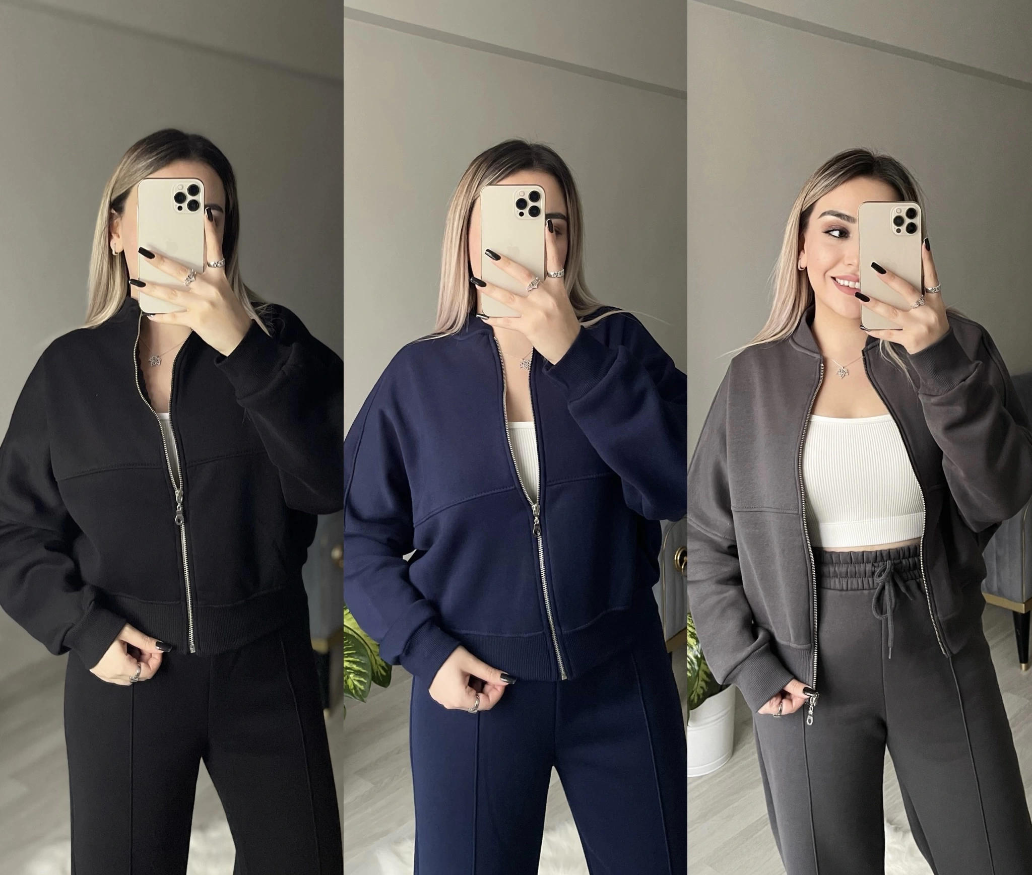 Bomber Ceketli Şardonlu Eşofman Takımları(5 renk)