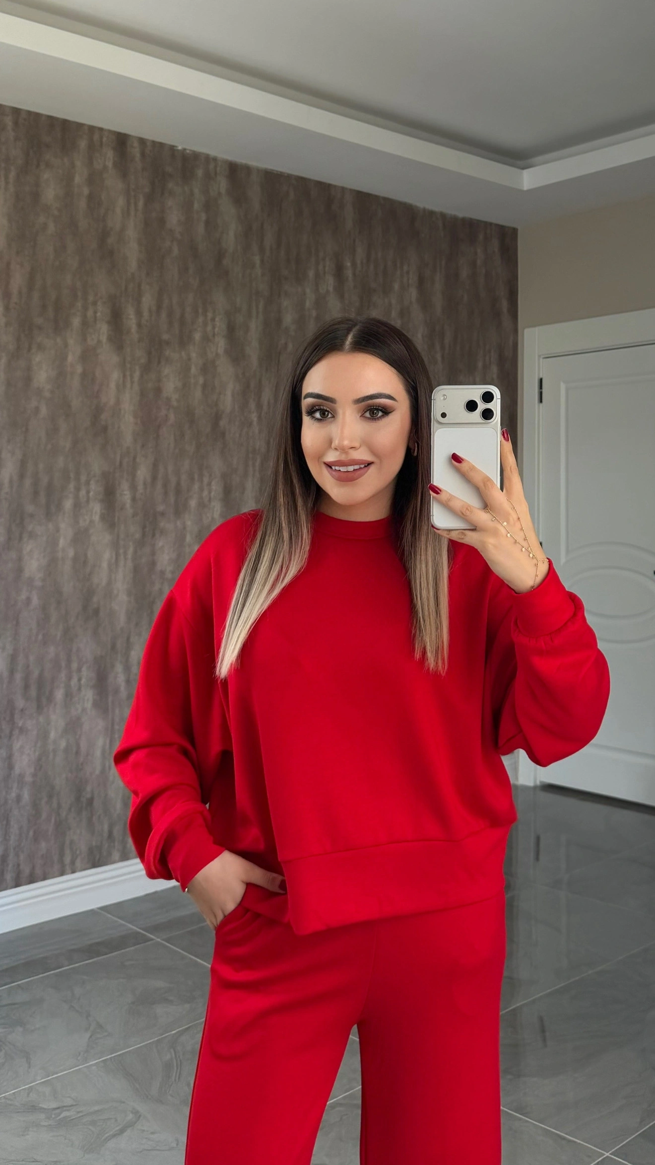 Modal Sweat Takım Kırmızı