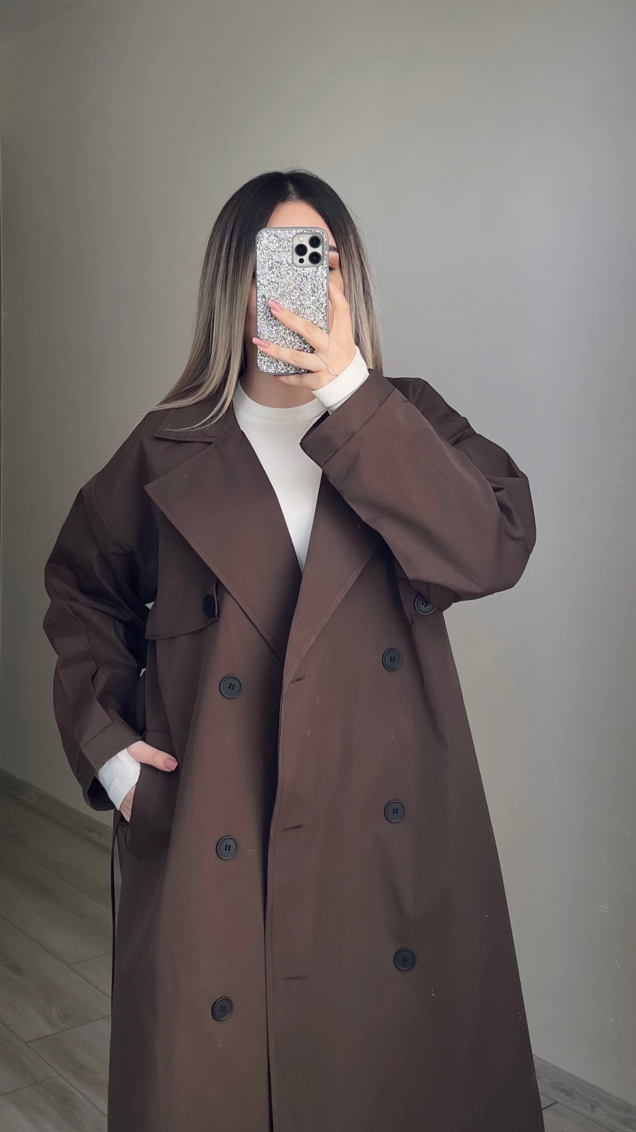 Mssimo Acı Kahve Oversize Trençkot