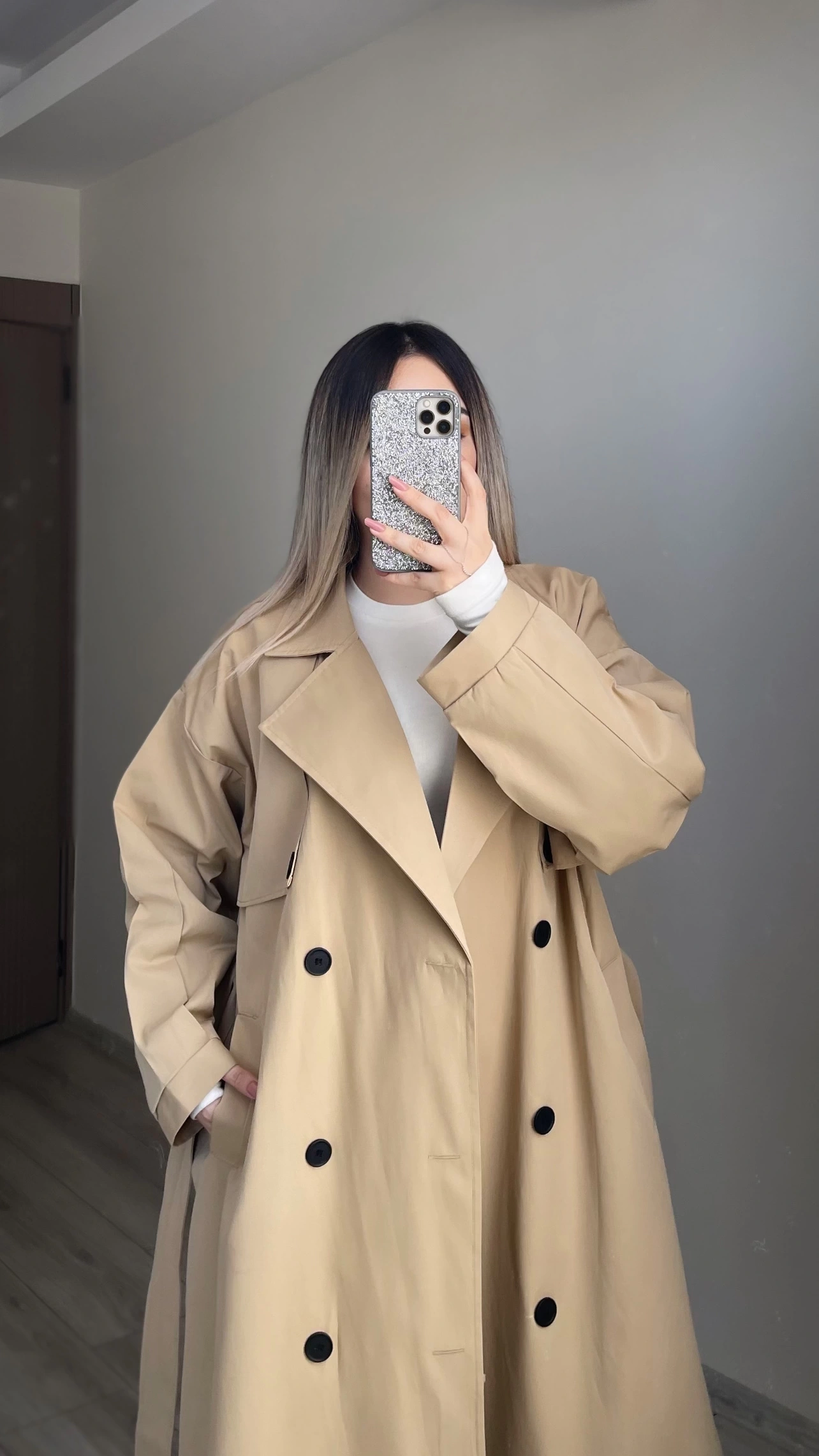 Mssimo Bej Oversize Trençkot