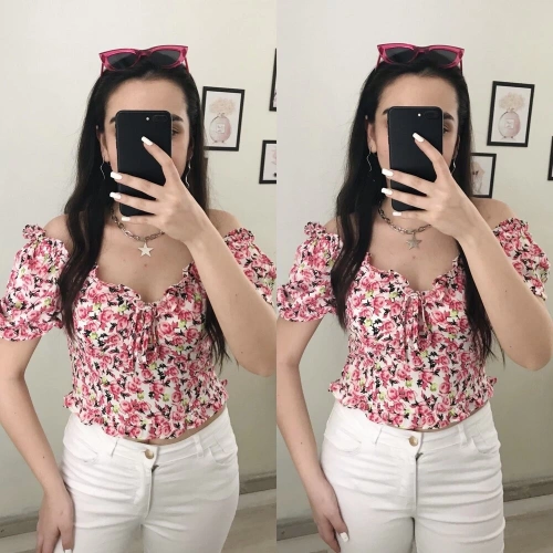 Çiçek Desenli Bluz