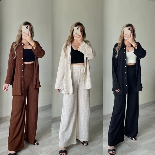 Gömlekli Gofre Kumaş Takımlar