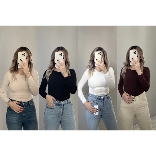 Bisiklet Yaka Bodysuit