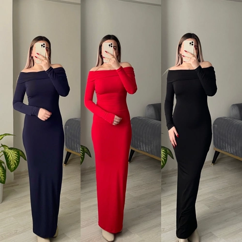 Madonna Yaka Sandy Kumaş Elbiseler