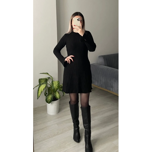 Siyah HM Model Triko Elbise