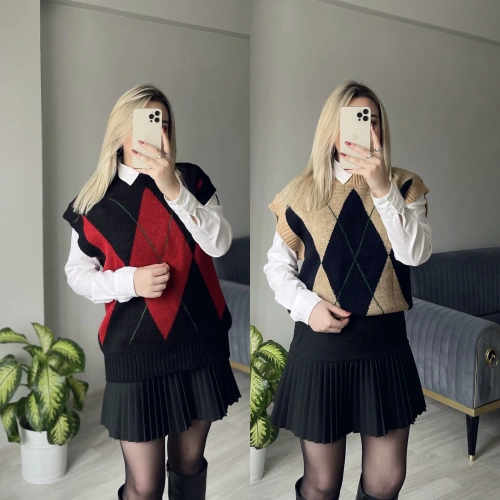 Baklava Desenli Süveter