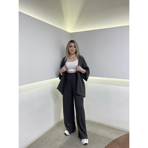Antrasit Kimono Takım