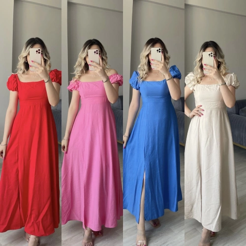 Sırt Detaylı Keten Elbiseler