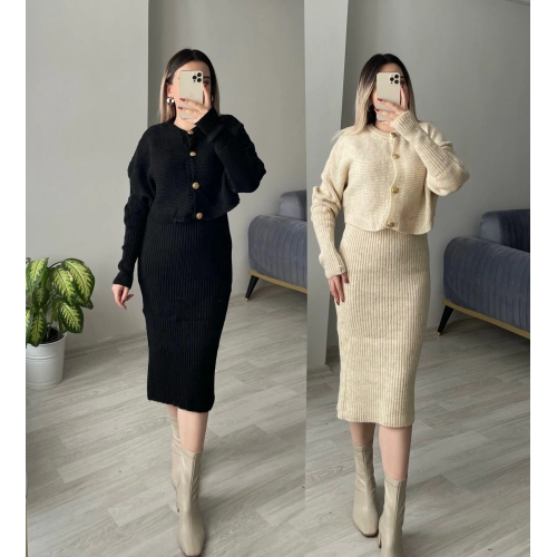 Elbise&Hırka İkili Triko Takımlar