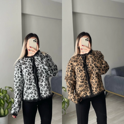 Massi Model Leopar Desenli Hırkalar