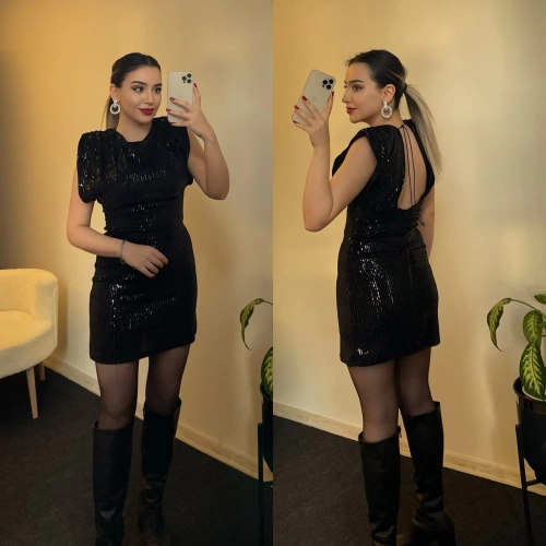 Payet Detaylı Elbise