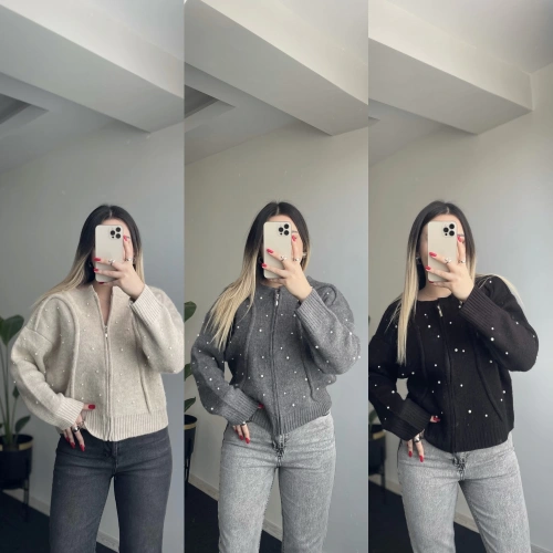 İncili Triko Hırka