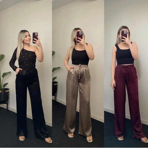 ZR Saten Palazzo Pantolonlar