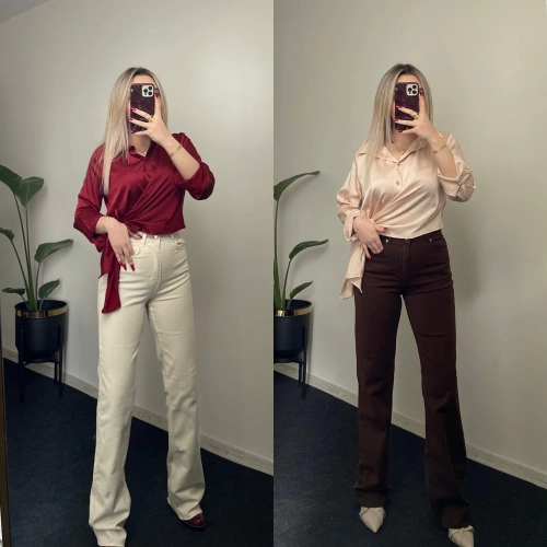 Likralı Wide Leg Jean