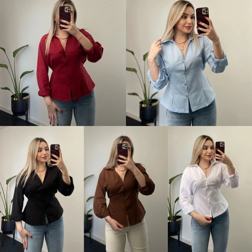 Arkadan Bağlamalı Beli İnce Gösteren Gömlekler