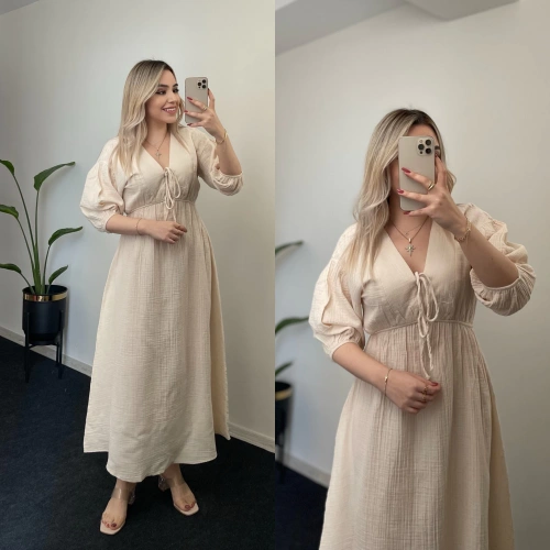 Müslin Elbise Bej