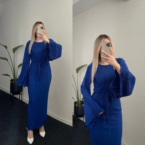 Saks Mavisi Piliseli Elbise