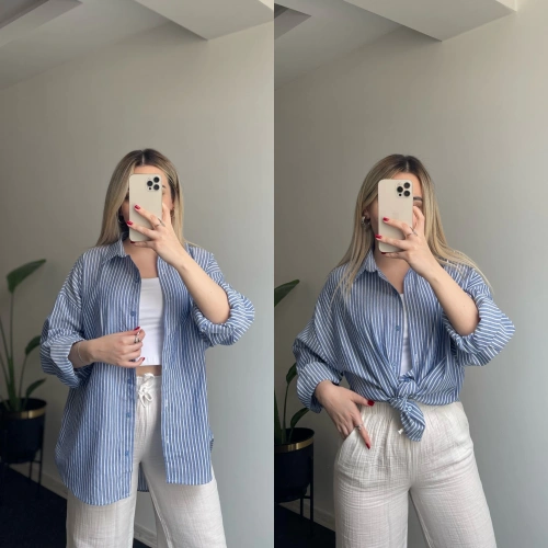 Çizgili Mavi Gömlek