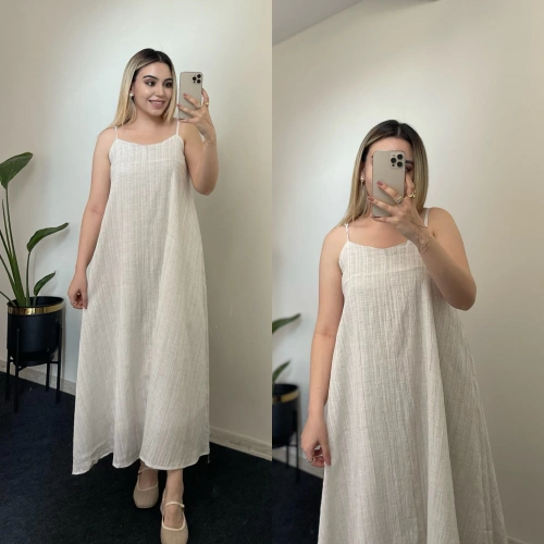 Taş İçi Astarlı Müslin Elbise