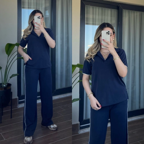 Oysh Polo Yaka Modal Takım Lacivert