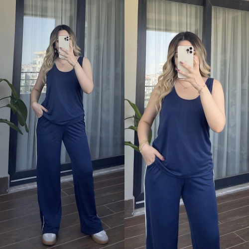 Oysh Şerit Detaylı Eşofman Takımı Mavi