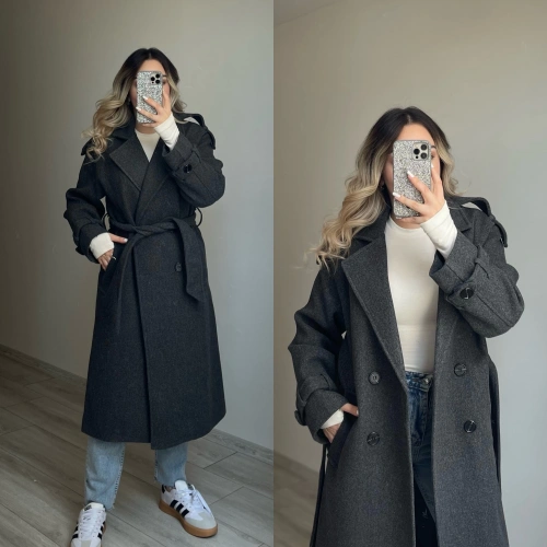 Premium Kaşe Kaban Antrasit