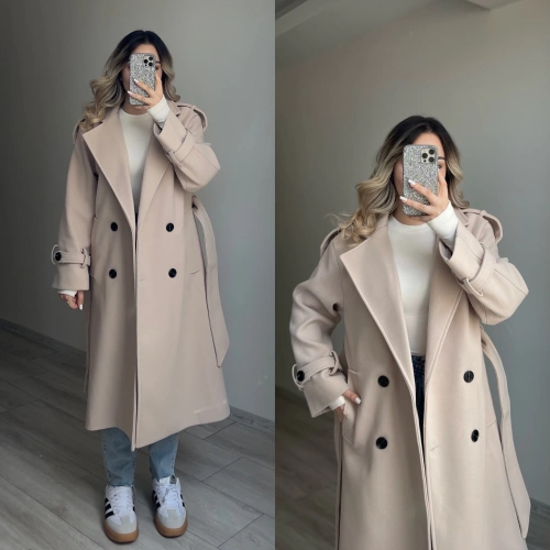 Premium Kaşe Kaban Taş Rengi