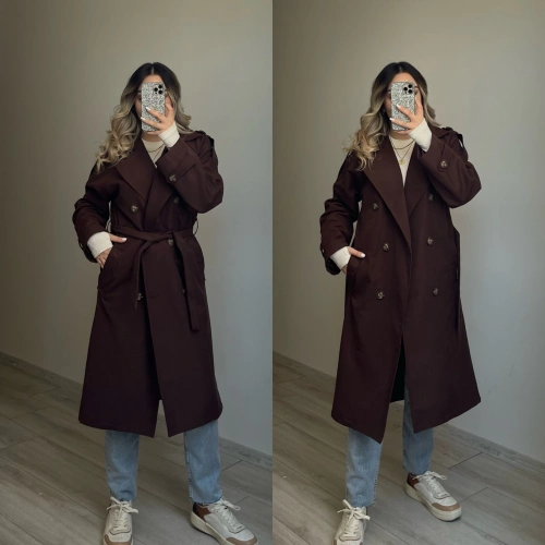 Premium Kalite Acı Kahve Trençkot