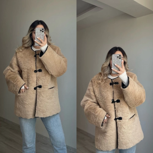 Mng Model Peluş Mont Bej