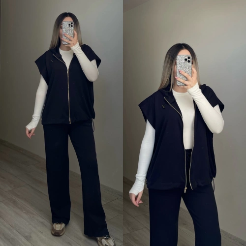 Ntwrk Kapuşonlu Yelek Takım Lacivert