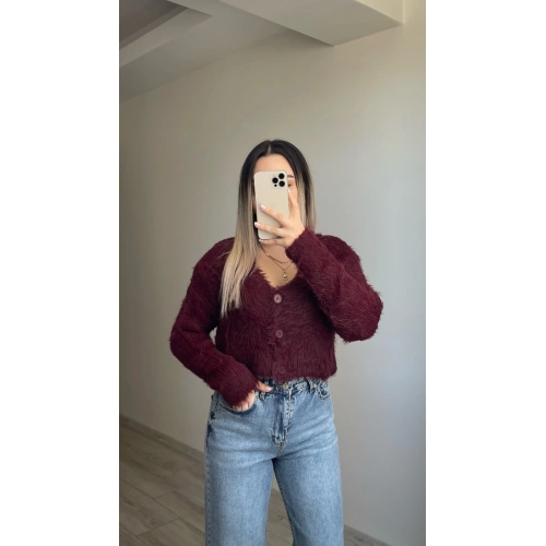 Sakallı Crop Kazaklar Bordo