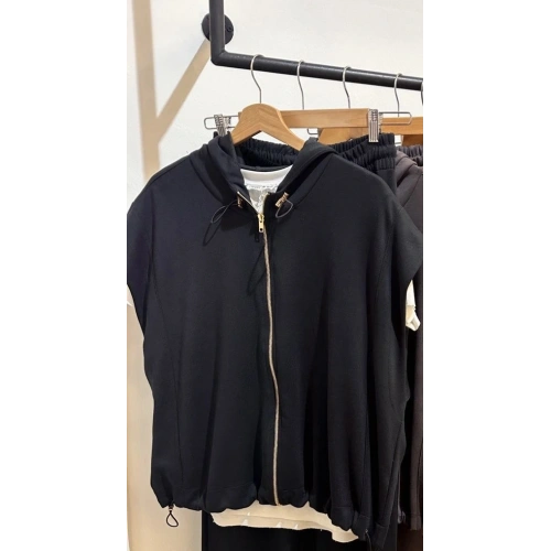 Nrwork Kapuşonlu Yelek Takım Siyah