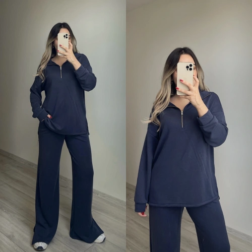 Oysh Yarım Fermuarlı Modal Eşofman Takımı Lacivert