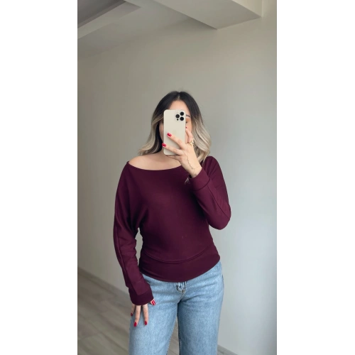 Oysh Yarasa Kol Bluz Bordo