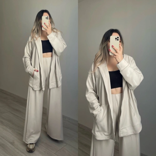 Oversize Modal Takım Taş Rengi