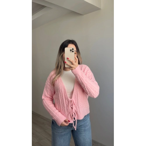 Örgü Yumoş Hırka Pembe