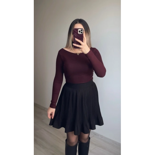 Siyah Pileli Şort Etek