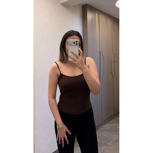 Göğüs Pedli Kahverengi Atlet