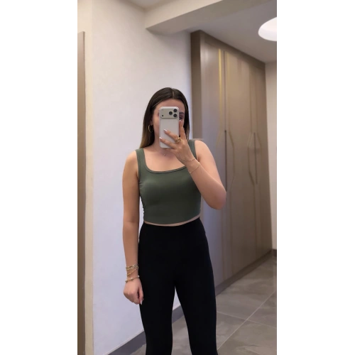 Göğüs Pedli Haki Crop