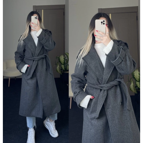 Antrasit Kaşe Kaban