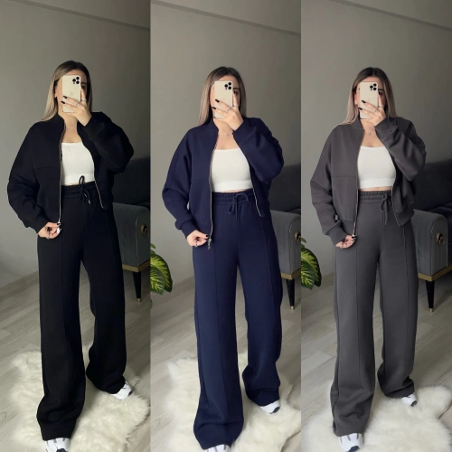 Bomber Ceketli Şardonlu Eşofman Takımları(5 renk)