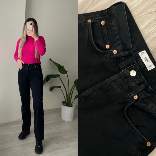 Siyah Straight Jean