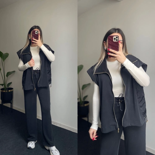 Orj Marka Modal Kumaş Yelekli Takım Antrasit