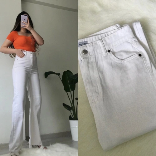 Beyaz Straight Jean