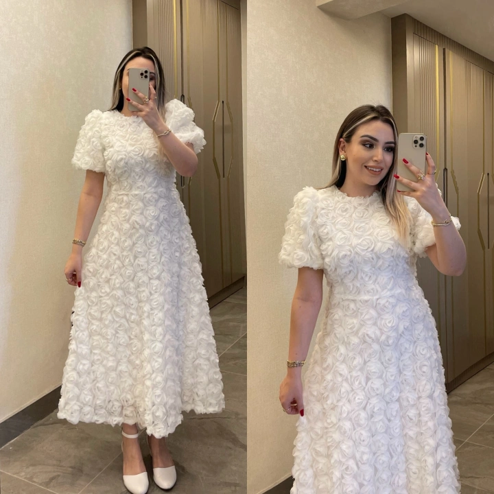 3 Boyutlu Beyaz Elbise